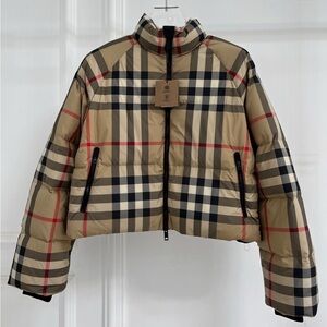 Burberry Vintage Check Short Down Jacket